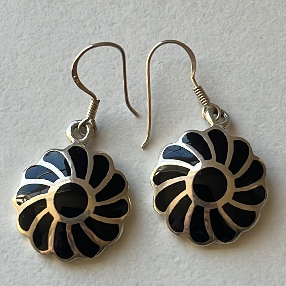Jewelry - Onyx Round Sterling Silver Earrings